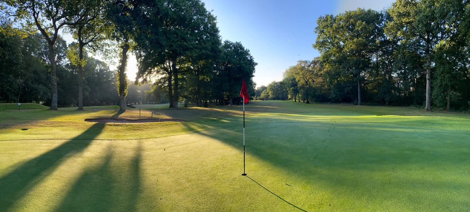 15th green shadow from tree
