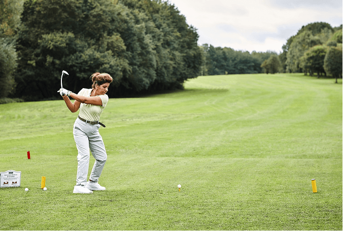 Golfer taking a swing